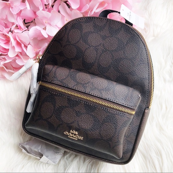 medium charlie backpack with leopard print